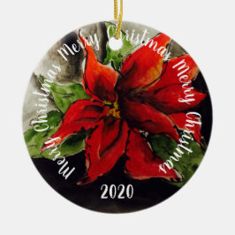 Weihnachts-Poinsettia Keramik Ornament