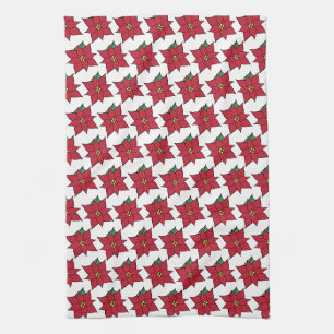 Weihnachts-Poinsettia-Küchenhandtuch Geschirrtuch