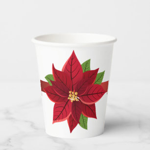 Weihnachts-Poinsettia-Papierkästen Pappbecher