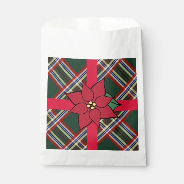 Weihnachts Poinsettia Party Süßigkeiten Kekse Geschenktütchen (Vorderseite)