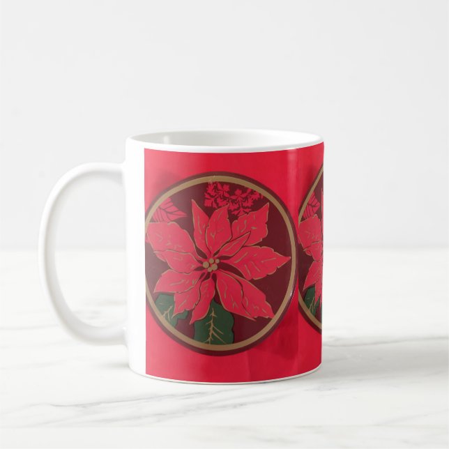 Weihnachts-Poinsettia-Tasse Kaffeetasse (Links)