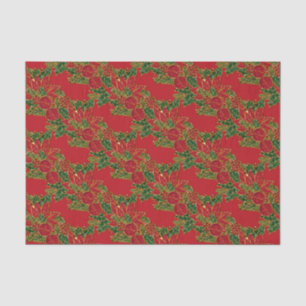 Weihnachts-Poinsettia-TISSUE-WRAP-PAPIER, rot Seidenpapier