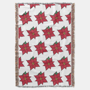 Weihnachts-Poinsettia-Wurfdecke Decke