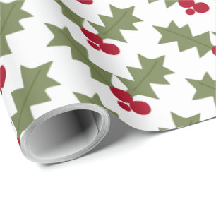 Weihnachts-Poinsettias mit weißem Backing Geschenkpapier