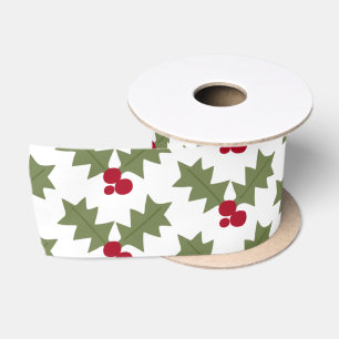 Weihnachts-Poinsettias mit weißem Backing Satinband