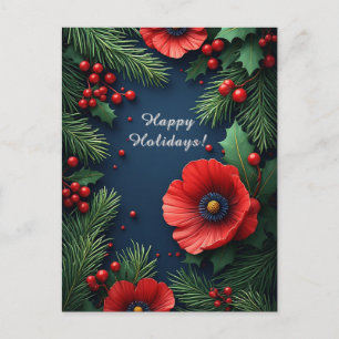 ❄️ Weihnachts-Poinsettie-Blüten-Magie 🎄 Festlich Postkarte