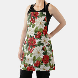 Weihnachts-Poinsettie – Florales Holiday-Design Schürze