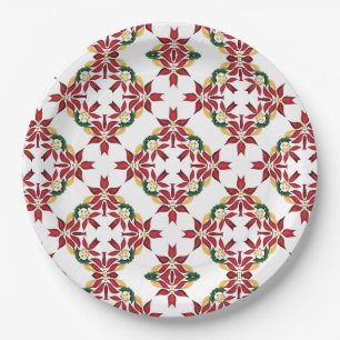 Weihnachts-Poinsettie-Papierteller Pappteller