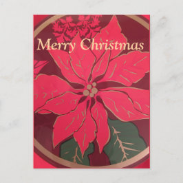 Weihnachts-Poinsettie - Postkarte