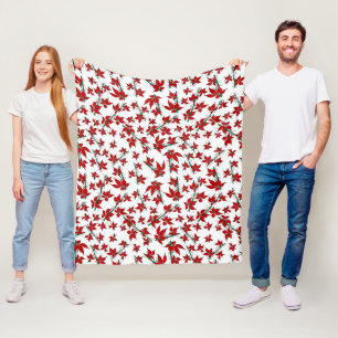 Weihnachts-Poinsettie rote Blumengestaltung Fleecedecke