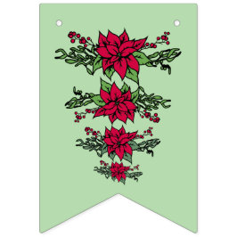 Weihnachts-Poinsettien-Wimpelgirlande Wimpelkette