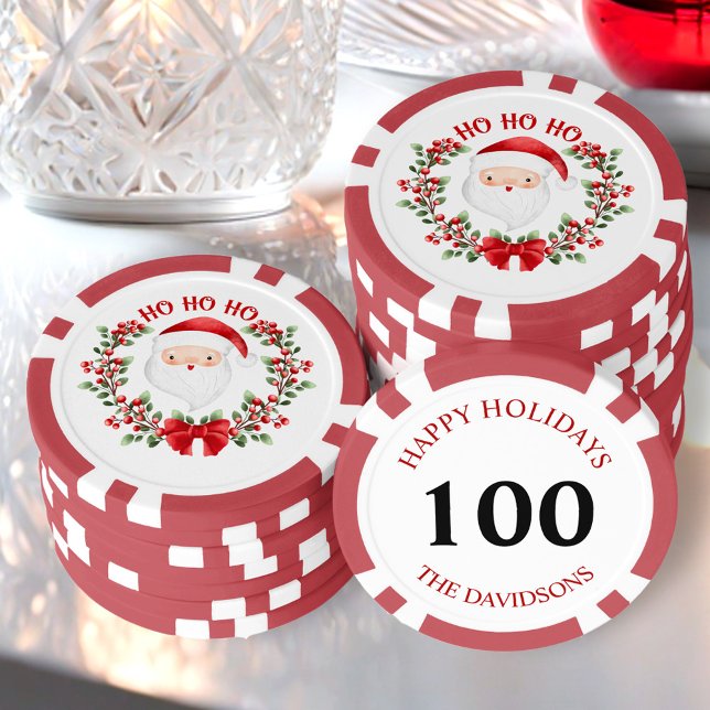 Weihnachts Poker Chips Niedlich Name der Weihnacht (Christmas Poker Chips Cute Santa Family Name)
