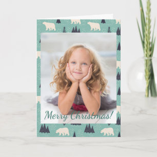 Weihnachts-Polar-Bären Evergreen Trees Schnee Foto