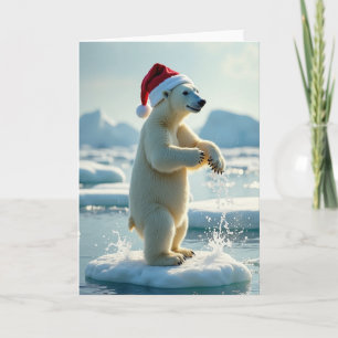 Weihnachts-Polarbär-Splash-Karte Karte