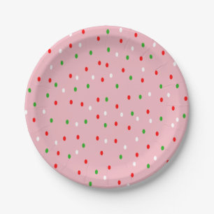Weihnachts-Polka-Dots Pappteller