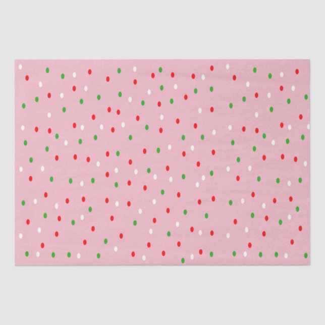 Weihnachts-Polka-Dots Seidenpapier (Vorderseite)