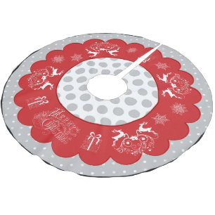 Weihnachts Polka Dots Tree Rock Chalkboard Polyester Weihnachtsbaumdecke