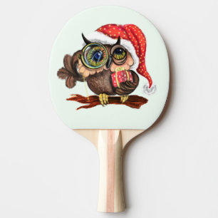 Weihnachts Pong Paddle Baby Owl mit Geschenken Tischtennis Schläger