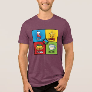 Weihnachts-Pop-Art-Fülllicht-Kleb-Frohsinn Tri-Blend Shirt