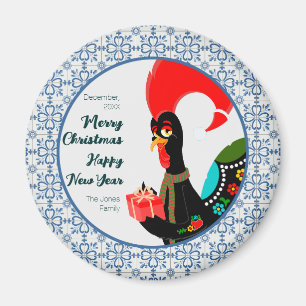 Weihnachts Portugiesischer Stab und blauer Fliesen Magnet
