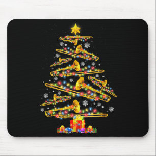 Weihnachts-Posaunist Xmas-Baum Jazz-Musik-Liebhabe Mousepad