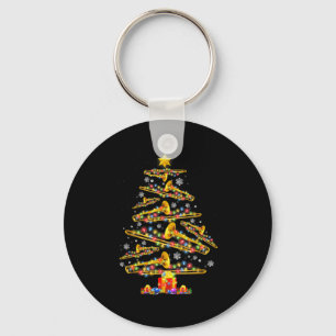 Weihnachts-Posaunist Xmas-Baum Jazz-Musik-Liebhabe Schlüsselanhänger