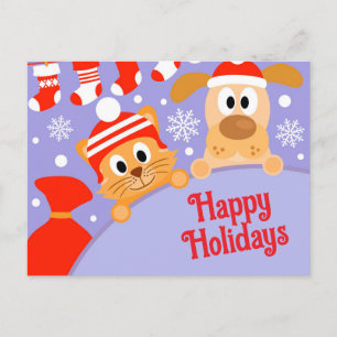 Weihnachts-Postkarte für Tiergeschäfte mit Hund un Postkarte