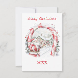 Weihnachts-Postkarte mit Santa und Rentieren Mitteilungskarte