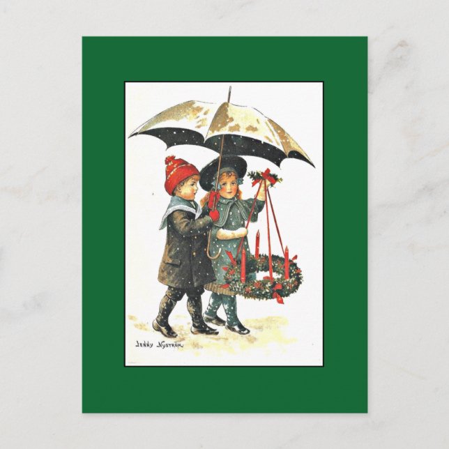 Weihnachts-Postkarte von Jenny Nystrom Feiertagspostkarte (Vorderseite)