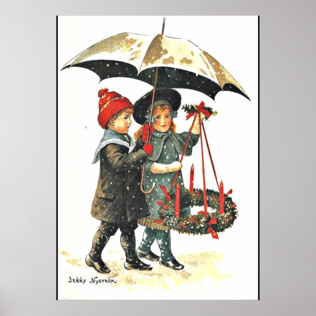 Weihnachts-Postkarte von Jenny Nystrom Poster (Vorne)