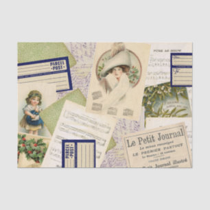 Weihnachts-Postkarten-Collage Tissue Paper Seidenpapier