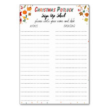 Weihnachts-Potluck-Anmeldeformular, Potluck-Form