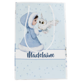 Weihnachts-Prinzessin Owl Winterschneeflocken Mittlere Geschenktüte