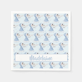 Weihnachts-Prinzessin Owl Winterschneeflocken Serviette