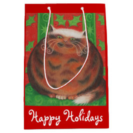 Weihnachts Pud Happy Holidays Geschenktasche rot Mittlere Geschenktüte