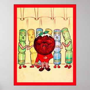 Weihnachts-Pudding & Crackers ~ Weihnachten Poster