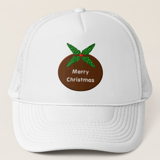 Weihnachts Pudding Custom Festive Trucker Hat Truckerkappe (Vorderseite)