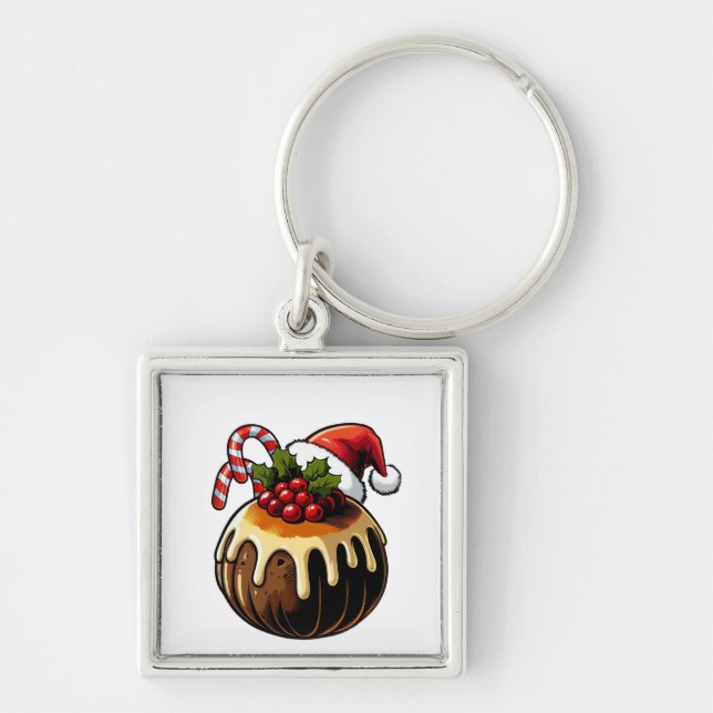Weihnachts-Pudding-Schlüsselanhänger Schlüsselanhänger (Vorne)