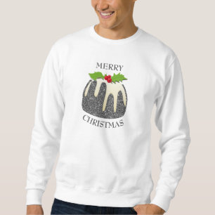Weihnachts-Pudding Silver Glitzer Sweatshirt