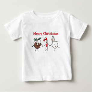Weihnachts-Pudding, Snowman und Candy Cane T - Shi Baby T-shirt