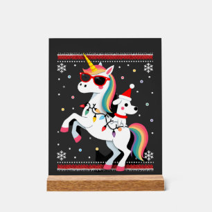 Weihnachts-Pudel-Einhorn-Sonnenbrille-Poodles-T-Sh Acrylschild