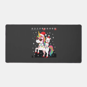 Weihnachts-Pudel-Einhorn-Sonnenbrille-Poodles-T-Sh Schreibtischunterlage