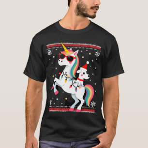 Weihnachts-Pudel-Einhorn-Sonnenbrille Poodles T-Sh T-Shirt