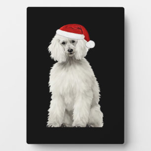 Weihnachts-Pudel Weihnachtsbaum Hund Welpe Aquarel Fotoplatte