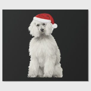 Weihnachts-Pudel Weihnachtsbaum Hund Welpe Aquarel Geschenkpapier