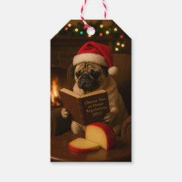 Weihnachts-Pug-Geschenktasche Geschenkanhänger