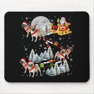 Weihnachts-Pug-Schlitten Weihnachts-Schlitten Sant Mousepad