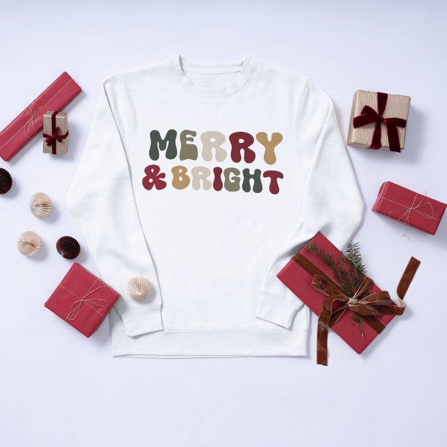 Weihnachts-Pullover Merry & Bright Sweatshirt (Von Creator hochgeladen)