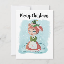 Weihnachts-Puppe Anpassbare Karte mit Meldung