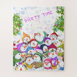 Weihnachts-Puzzle-Geschenk Happy Snowmans Party